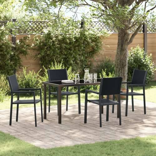 set od 5 vrtnih stolica crni poli ratan Cijena