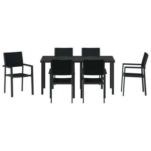 set vrtne blagovaonice od 7 komada crnog poli rattan Cijena