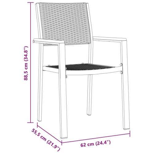 set vrtne blagovaonice od 7 komada crnog poli rattan Cijena