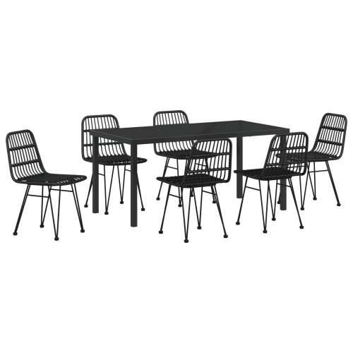 7-dijelni set za objedovanje u vrtu Crni Poli Rattan Cijena