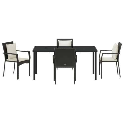 Set od 5 dijelova vrtne blagovačke garniture s jastučićima crni poli ratan Cijena