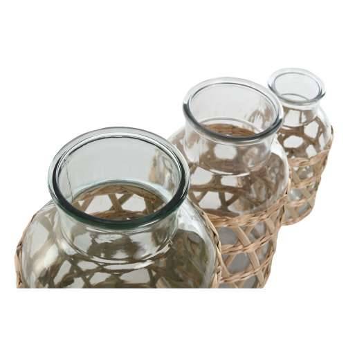 Vrč Home ESPRIT Prirodno Kristal 18,3 x 18,3 x 30 cm (3 Dijelovi) Cijena