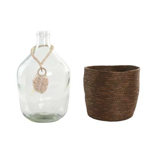 Vrč Home ESPRIT Providan Tamno smeđi Kristal Prirodno Kolonijalni 26 x 26 x 39 cm Cijena