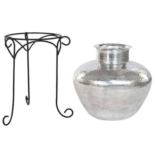 Vrč Home ESPRIT Crna Srebrna Aluminij 45 x 45 x 95 cm Cijena