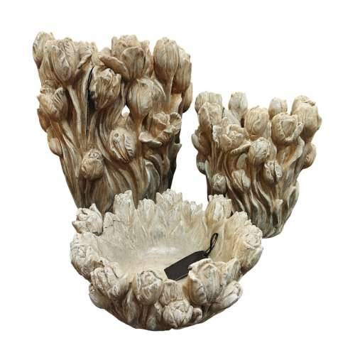 Vrč Home ESPRIT Siva Cement Tulipan 29 x 27 x 32 cm Cijena