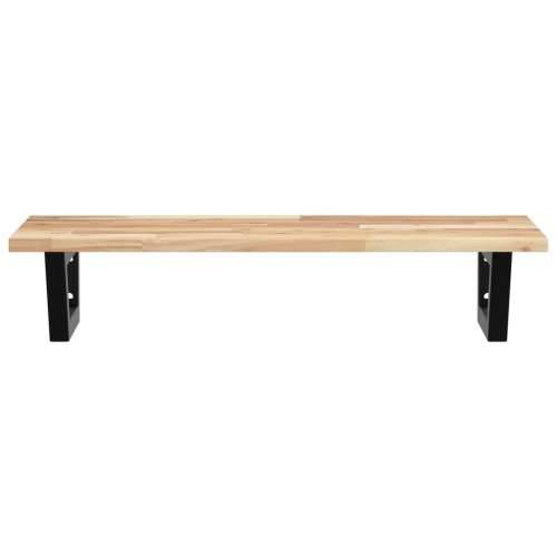 Zidna polica za Lavabo - Umivaonik od čelika i masivnog bagremovog drva - Smeđa i crna 80 x 40 x 2 cm 1 Trapez Cijena