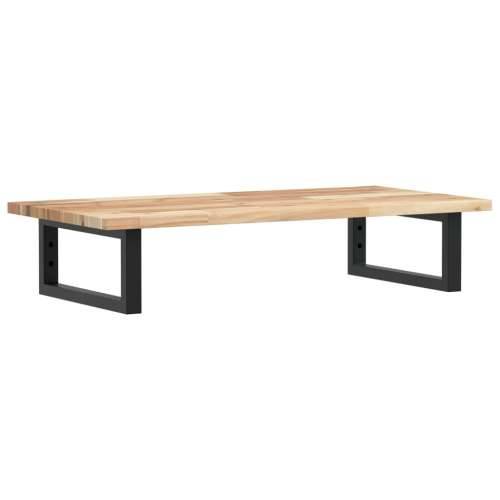 Zidna polica za Lavabo - Umivaonik od čelika i masivnog bagremovog drva - Smeđa i crna 80 x 40 x 2 cm 1 Pravokutno Cijena