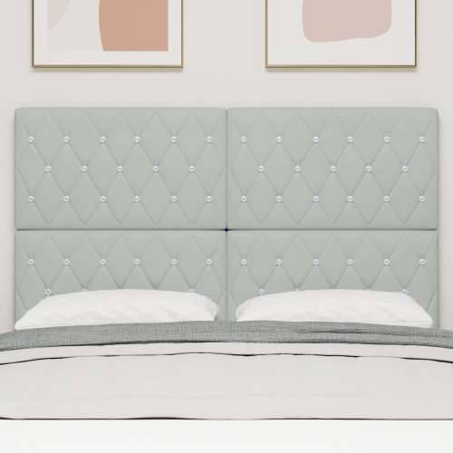 Naslon za glavu s kristalnim gumbima tufted svjetlosivi 140 cm baršun Cijena