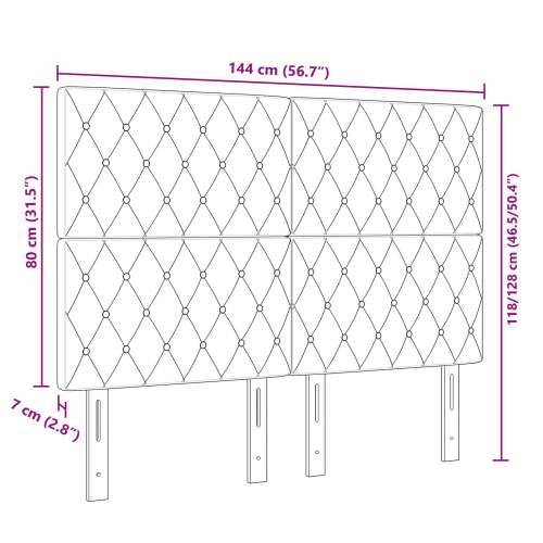 Naslon za glavu s kristalnim gumbom tapeciran tamno sivi 140 cm baršun Cijena