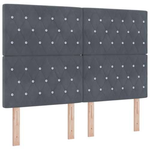 naslon za glavu s kristalnim gumbima, tapeciran, tamno sivi, 160 cm Cijena