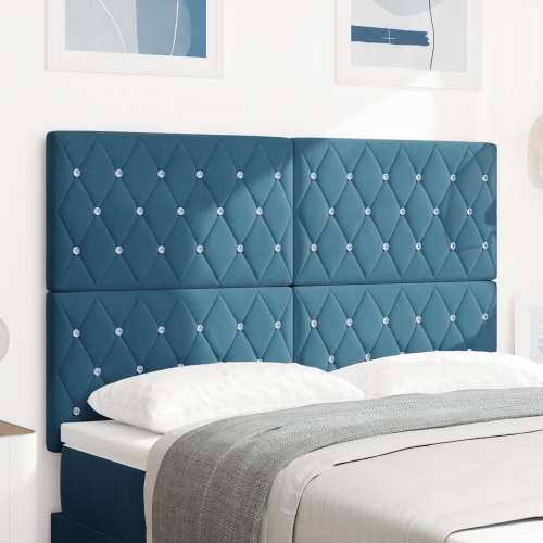 naslon za glavu s kristalnim gumbima, tufted, tamno plavi 160 cm baršun Cijena