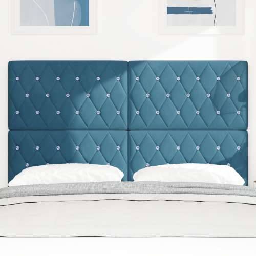 naslon za glavu s kristalnim gumbima, tufted, tamno plavi 160 cm baršun Cijena