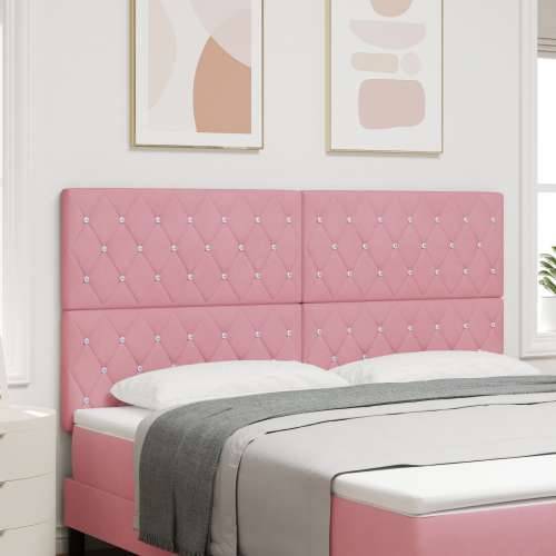 Naslon za glavu s kristalnim gumbima tufted ružičasti 180 cm baršuna Cijena