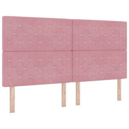 Naslon za glavu s kristalnim gumbima tufted ružičasti 180 cm baršuna Cijena
