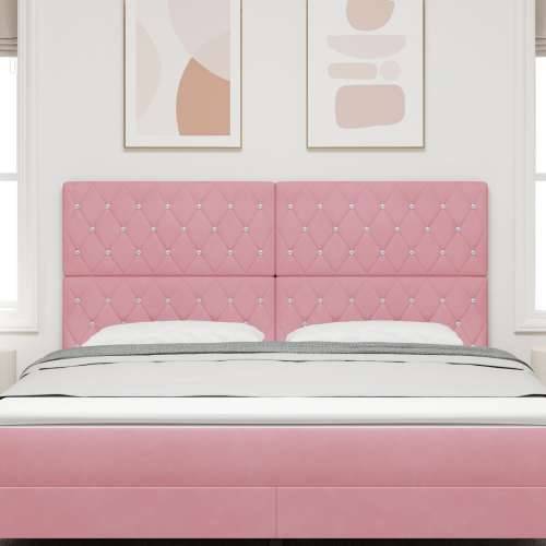 Naslon za glavu s kristalnim gumbima tufted ružičasti 180 cm baršuna Cijena