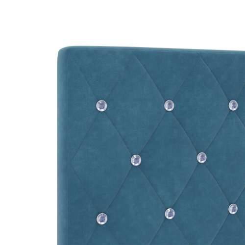 Naslon za glavu s kristalnim gumbima tufted tamno plavi 200 cm baršun Cijena