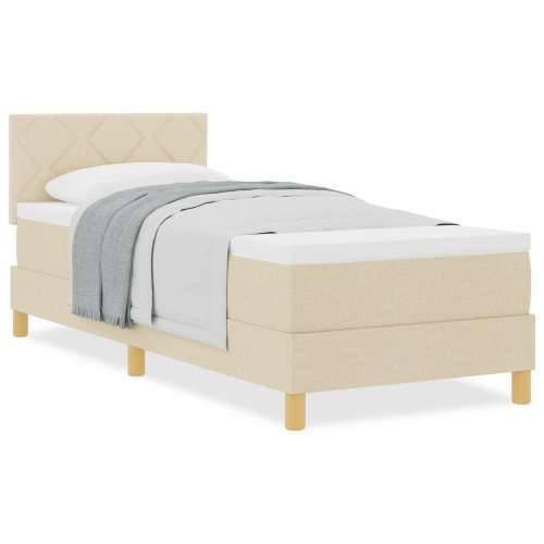 Krevet s podnicom s madracem krem 80x200 cm tkanina Cijena