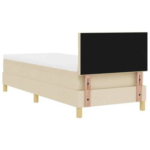Krevet s podnicom s madracem krem 80x200 cm tkanina Cijena