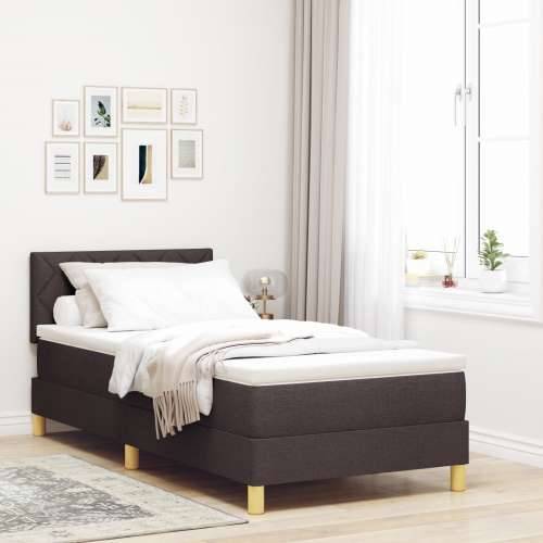 Box Spring krevet s madracem tamnosmeđi 90x200 cm tkanina Cijena