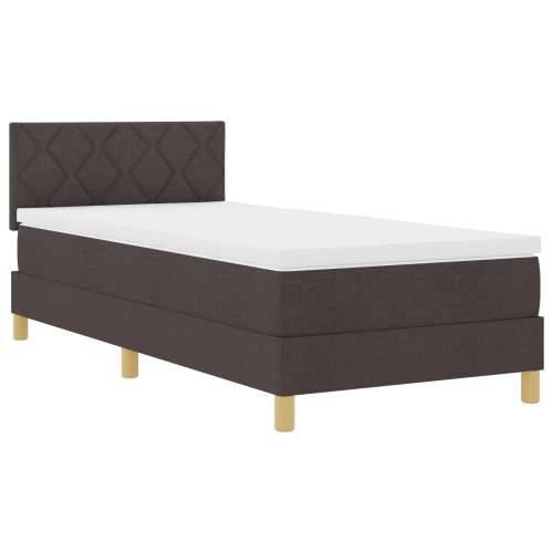 Box Spring krevet s madracem tamnosmeđi 90x200 cm tkanina Cijena