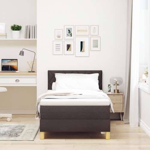 Box Spring krevet s madracem tamnosmeđi 90x200 cm tkanina Cijena