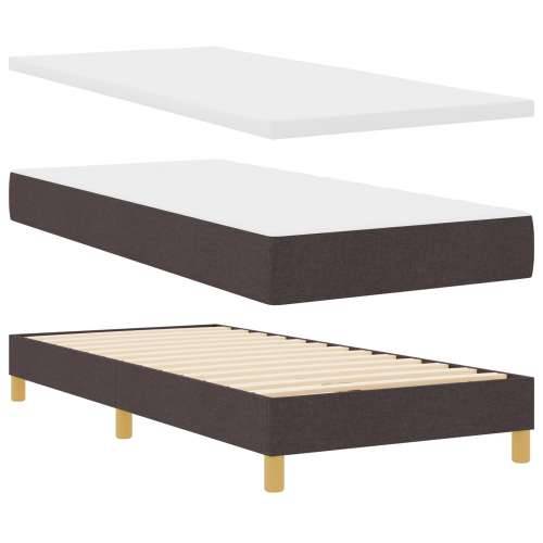 Box Spring krevet s madracem tamnosmeđi 90x200 cm tkanina Cijena