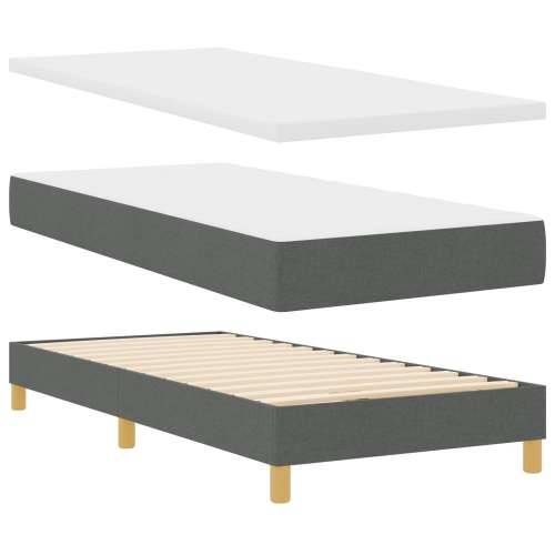 krevet s opružnim okvirom s dušekom Tamno siva 100x200 cm Tkanina Cijena