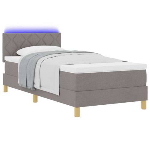 krevet s madracem taupe 100x200 cm tkanina Cijena