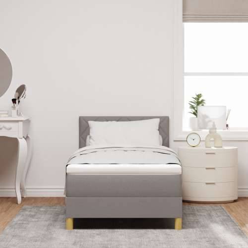 krevet s madracem taupe 100x200 cm tkanina Cijena