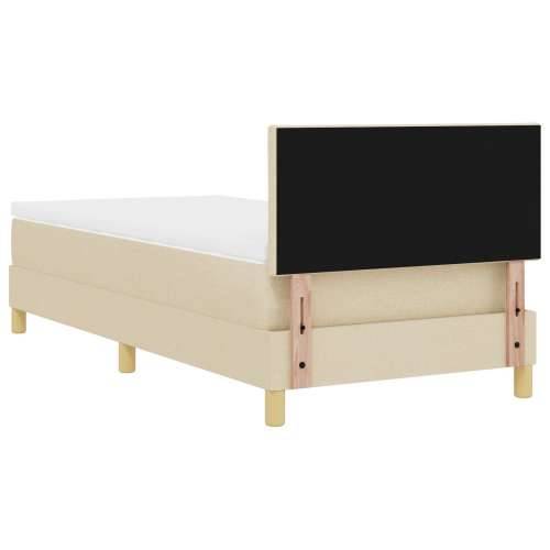 Krevet s oprugom s madracem Krem 100x200 cm Tkanina Cijena