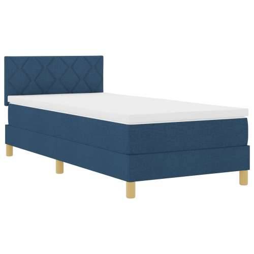 krevet s box springom s madracem plavi 100x200 cm tkanina Cijena