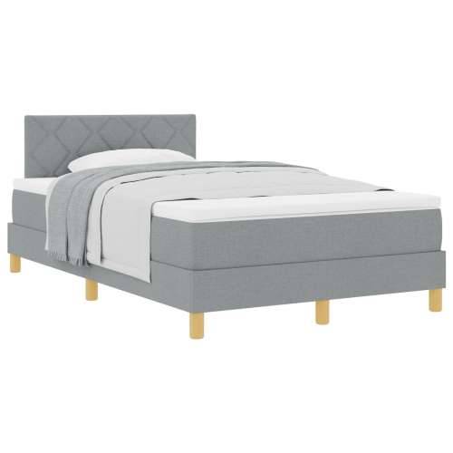 Box Spring krevet s madracem svjetlosiva 120x190 cm Tkanina Cijena