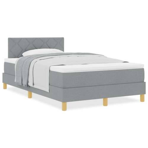 Box Spring krevet s madracem svjetlosiva 120x190 cm Tkanina Cijena