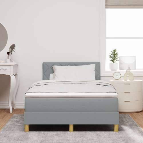 Box Spring krevet s madracem svjetlosiva 120x190 cm Tkanina Cijena