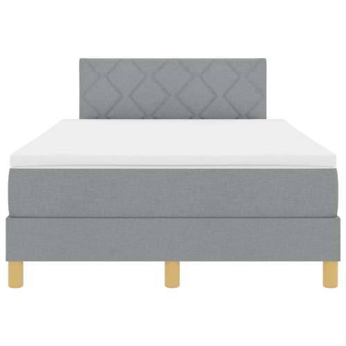 Box Spring krevet s madracem svjetlosiva 120x190 cm Tkanina Cijena