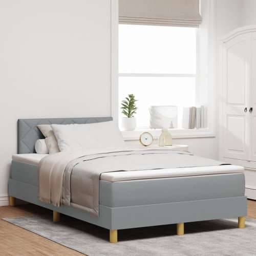 Box Spring Krevet s Madracem Svjetlosiva 120x200 cm Tkanina Cijena