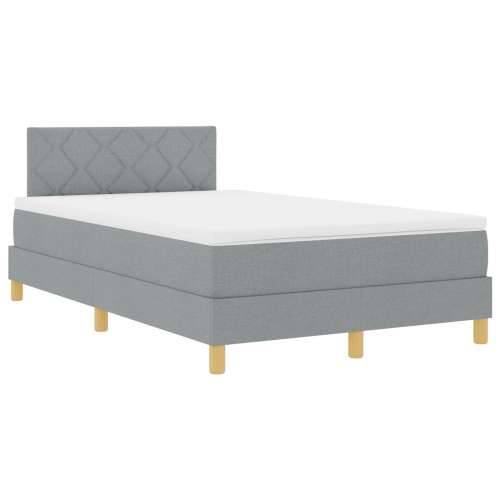 Box Spring Krevet s Madracem Svjetlosiva 120x200 cm Tkanina Cijena