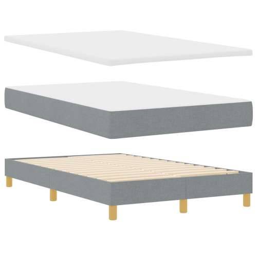 Box Spring Krevet s Madracem Svjetlosiva 120x200 cm Tkanina Cijena