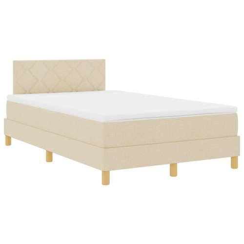 Box Spring krevet s madracem Krem 120x200 cm Tkanina Cijena