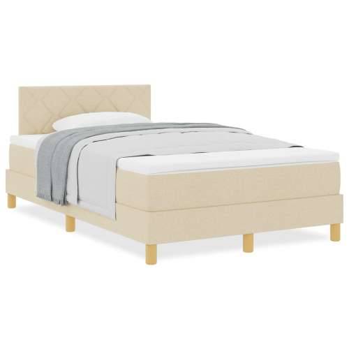 Box Spring krevet s madracem Krem 120x200 cm Tkanina Cijena