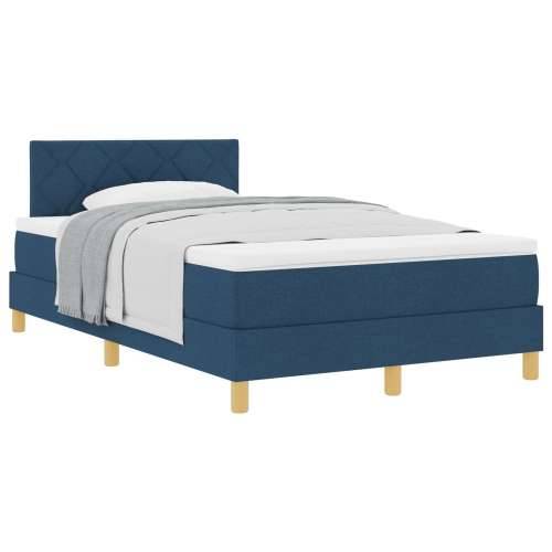 Box Spring Krevet s Madracem Plavi 120x200 cm Tkanina Cijena