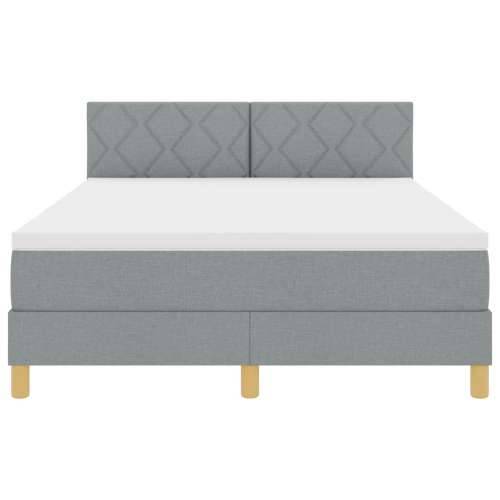 Box Spring krevet s madracem svjetlosive boje 140x190 cm Tkanina Cijena