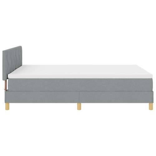 Box Spring krevet s madracem svjetlosive boje 140x190 cm Tkanina Cijena