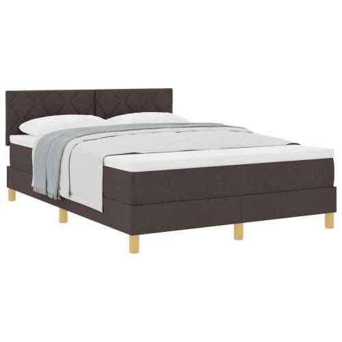 krevet s boxspringom s madracem tamnosmeđi 140x190 cm tkanina Cijena