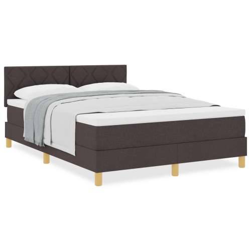 krevet s boxspringom s madracem tamnosmeđi 140x190 cm tkanina Cijena