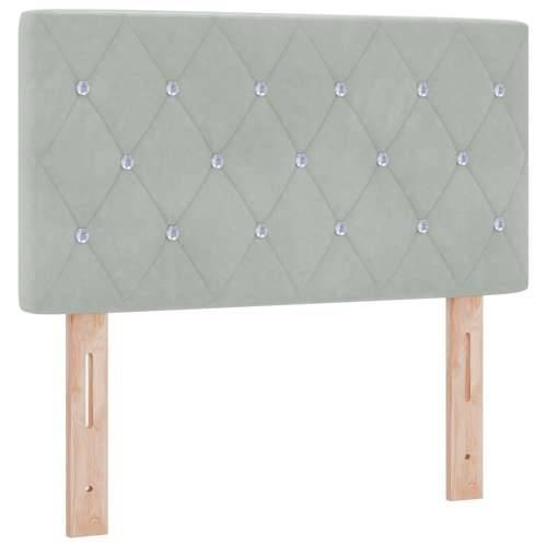 Uzglavlje s kristalnim gumbima, tufted, svjetlosiva, 80 cm, baršun Cijena