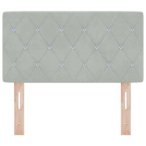 Uzglavlje s kristalnim gumbima, tufted, svjetlosiva, 80 cm, baršun Cijena
