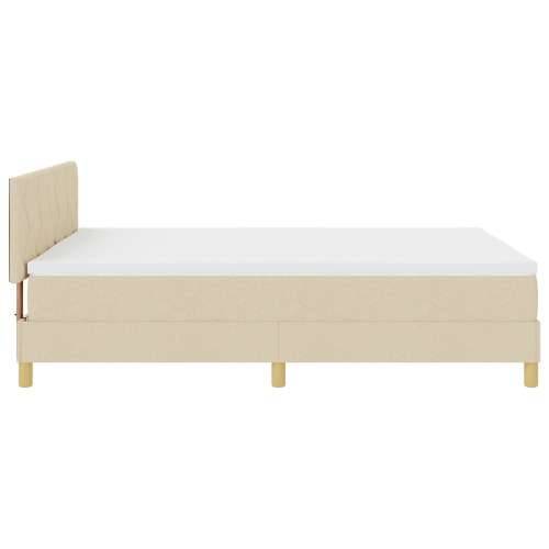 Krevet s kutijom s madracem krem 140x190 cm tkanina Cijena