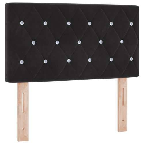 Naslon za glavu s kristalnim gumbima tufted crni 80 cm baršun Cijena