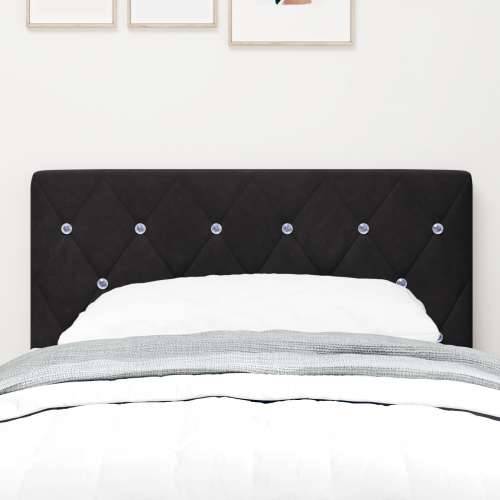 Naslon za glavu s kristalnim gumbima tufted crni 80 cm baršun Cijena
